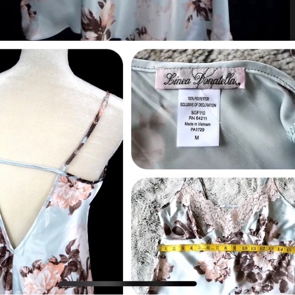 NEW with TAG Linea Donatella Satin and Lace Nightgown,Very Pretty, Sz M - Picture 13 of 13